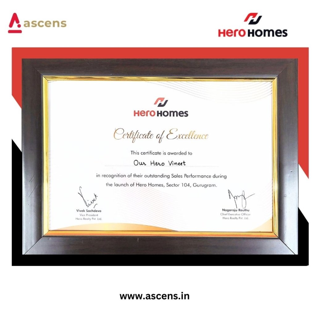 Ascens Award From Hero Homes