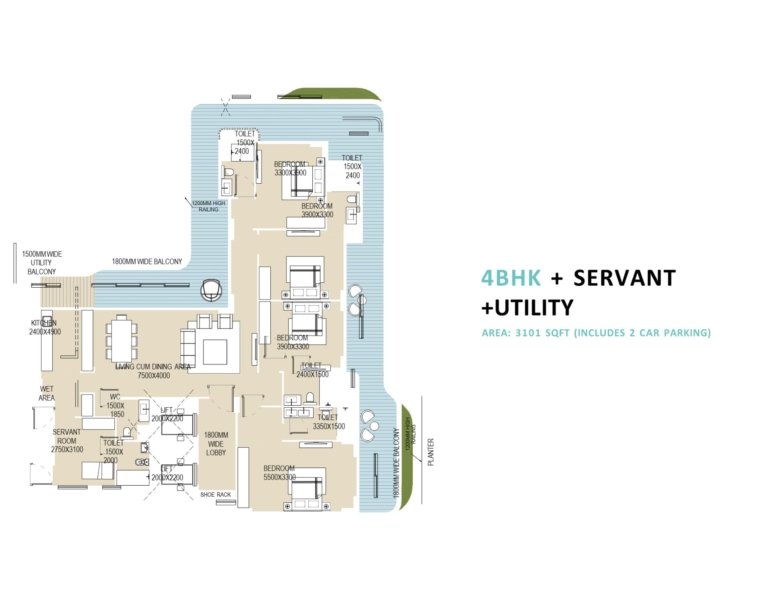 Floor Plan 2 Ganga Anantam